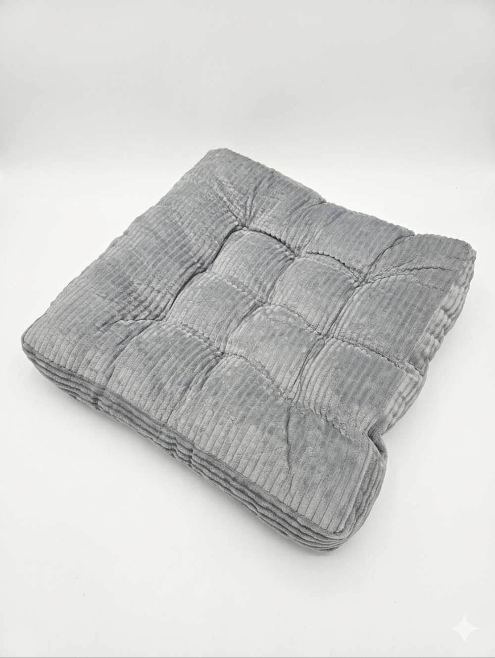 Gray Corduroy Square Floor Meditation Pillow Cushion 22 x 22 in